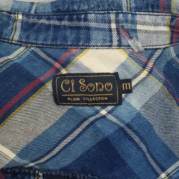 Ci Sono Plaid Collection Soft Cotton Plaid Button Down Shirt - M- Cottagecore - Picture 7 of 16